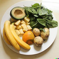 bananas cantaloupe spinach avocado potatoes